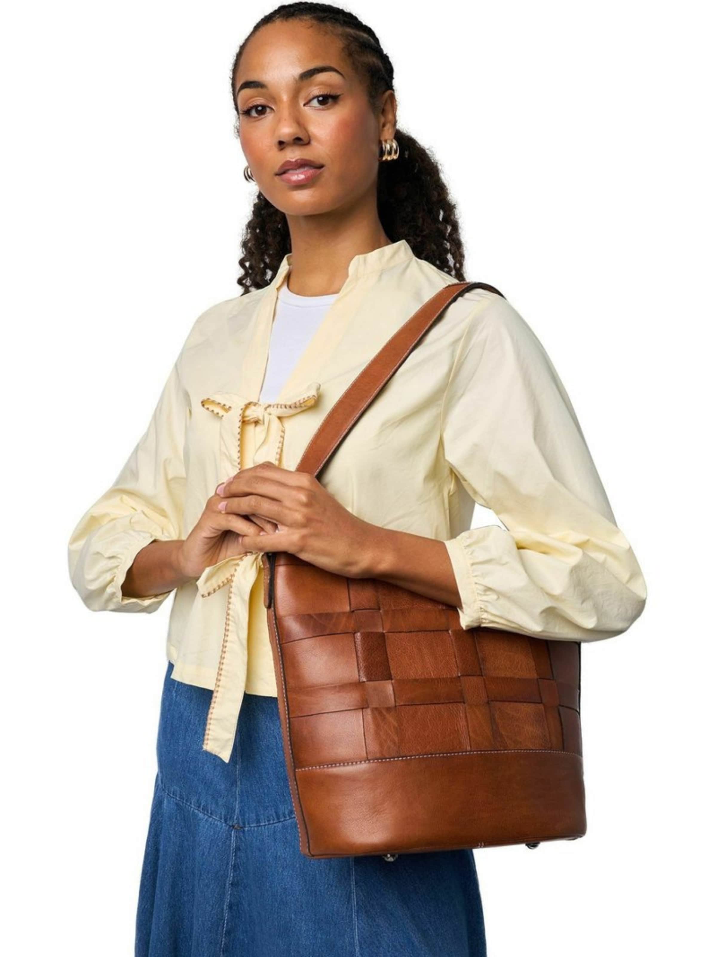 RE:DESIGNED Shopper ' Noor ' in Brown: front