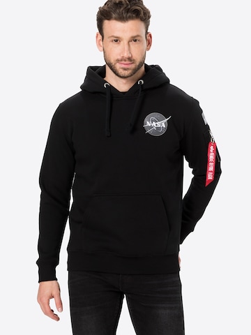 ALPHA INDUSTRIES Sweatshirt 'Space Shuttle' in Schwarz: predná strana