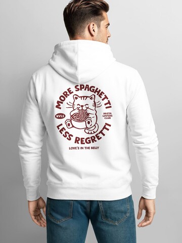 Neverless Zip-Up Hoodie 'spaghetti' in White