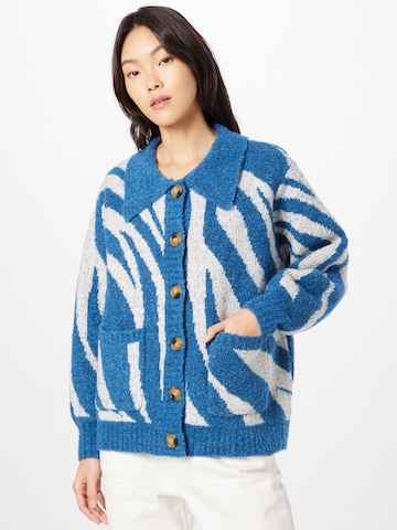 Warehouse Knit Cardigan in Blue: front