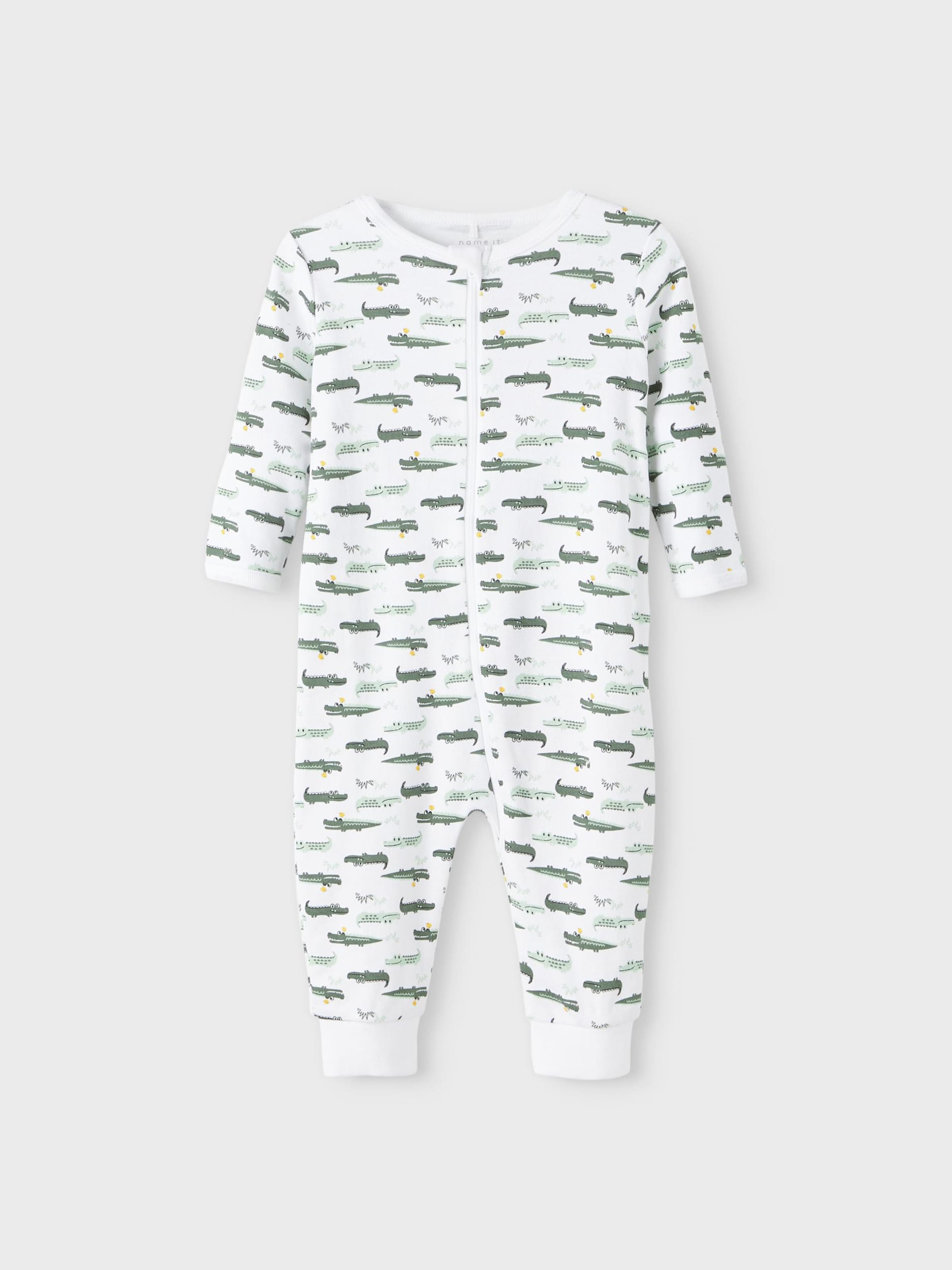 Enfants Pyjama NAME IT en Kaki, Vert Pastel, Blanc 