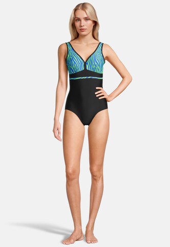 BECO the world of aquasports Bustier Badeanzug 'Zebra Vibes' in Blau