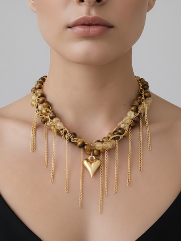 Secret Stones Kette 'Natural Tiger eye and citrine' in Braun: Vorderseite