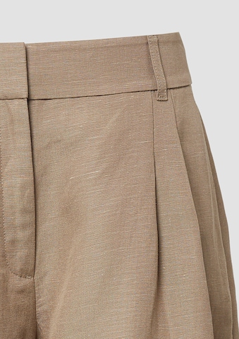s.Oliver BLACK LABEL Wide leg Bandplooibroek in Beige