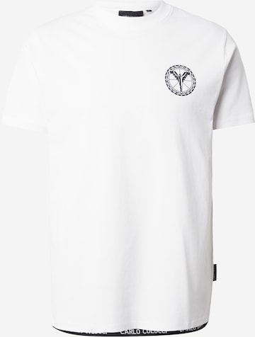 T-Shirt Carlo Colucci en blanc : devant