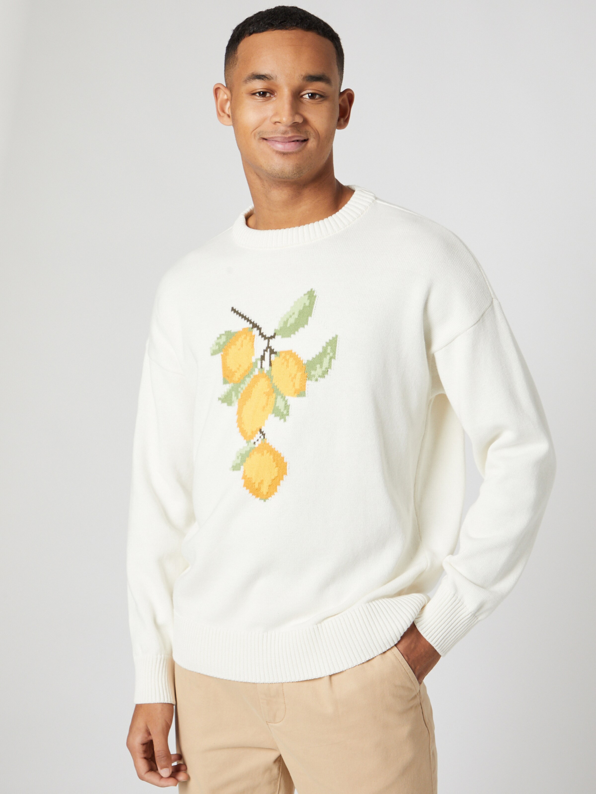 Kosta Williams x About You Sweater Lemon in Off White ABOUT YOU