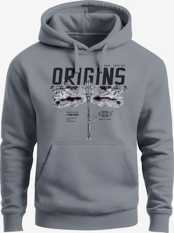 Neverless Sweatshirt 'Future Libelle' in Grau: Vorderseite