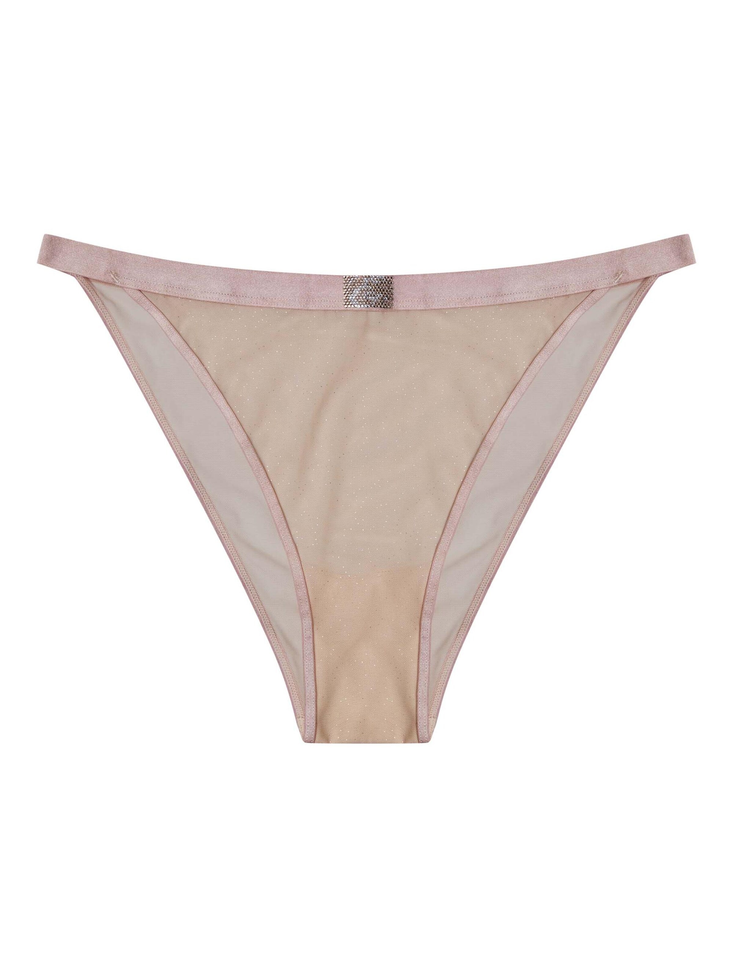 ESOTIQ - Panti 'Slip Othilia, glatte Microfaser, transparent, mit Baumwollzwickel L' en beige: frente