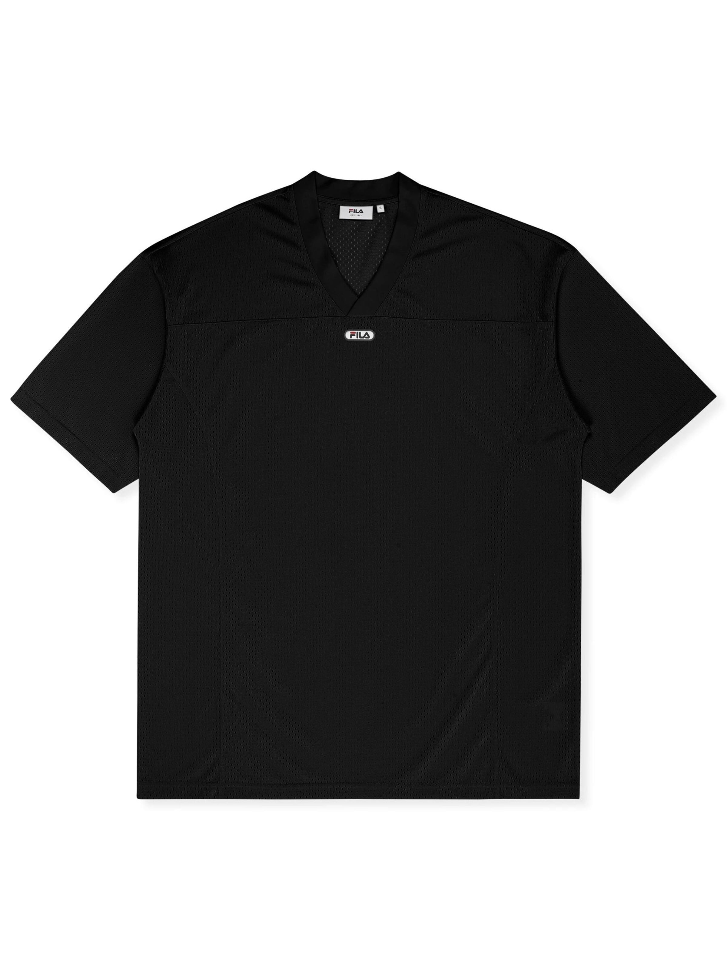 FILA - Vestido 'CAPALLE oversized v-neck mesh t-shirt dress' en negro