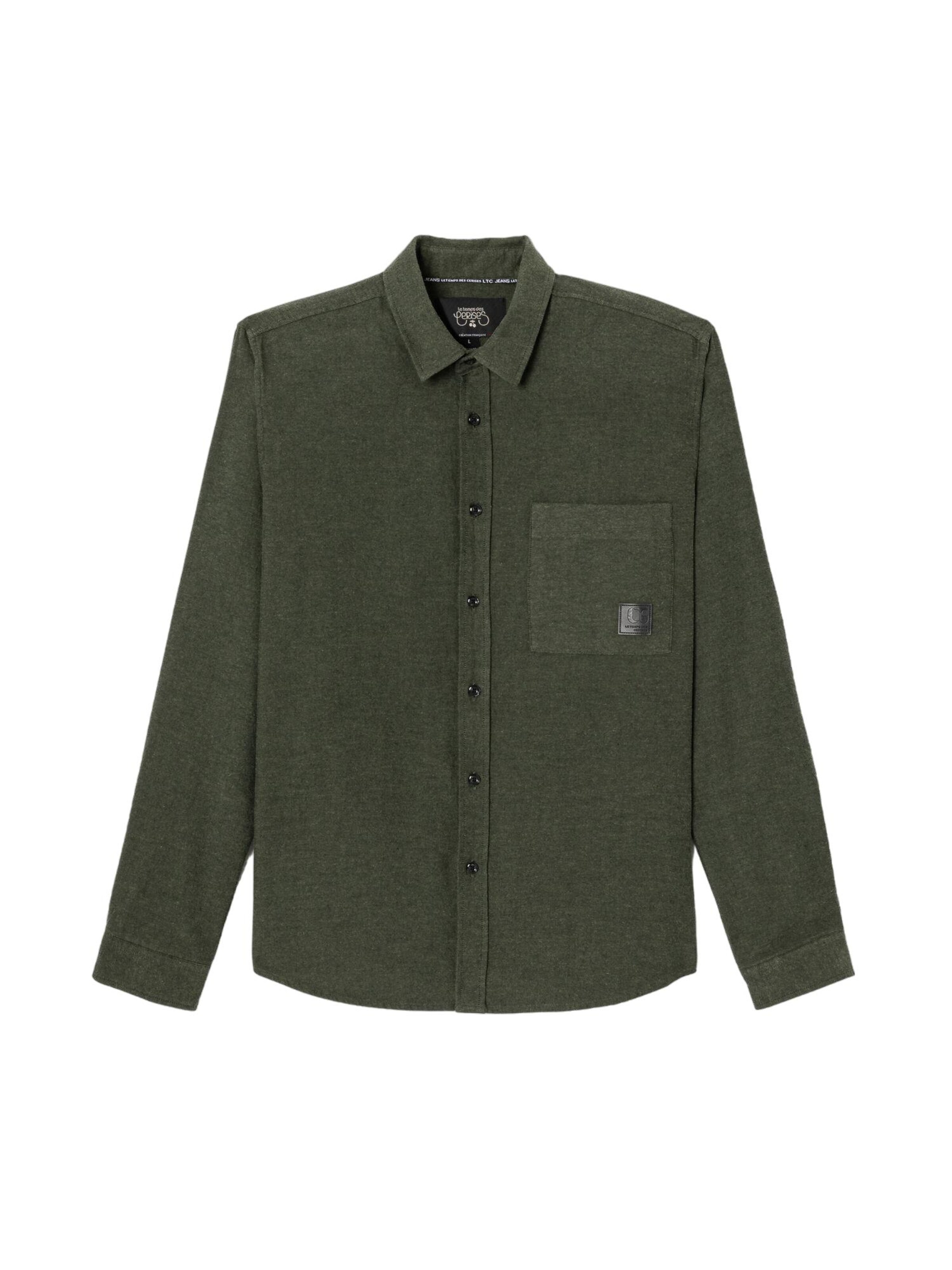 Le Temps Des Cerises Regular fit Overhemd 'Debin' in Groen: voorkant