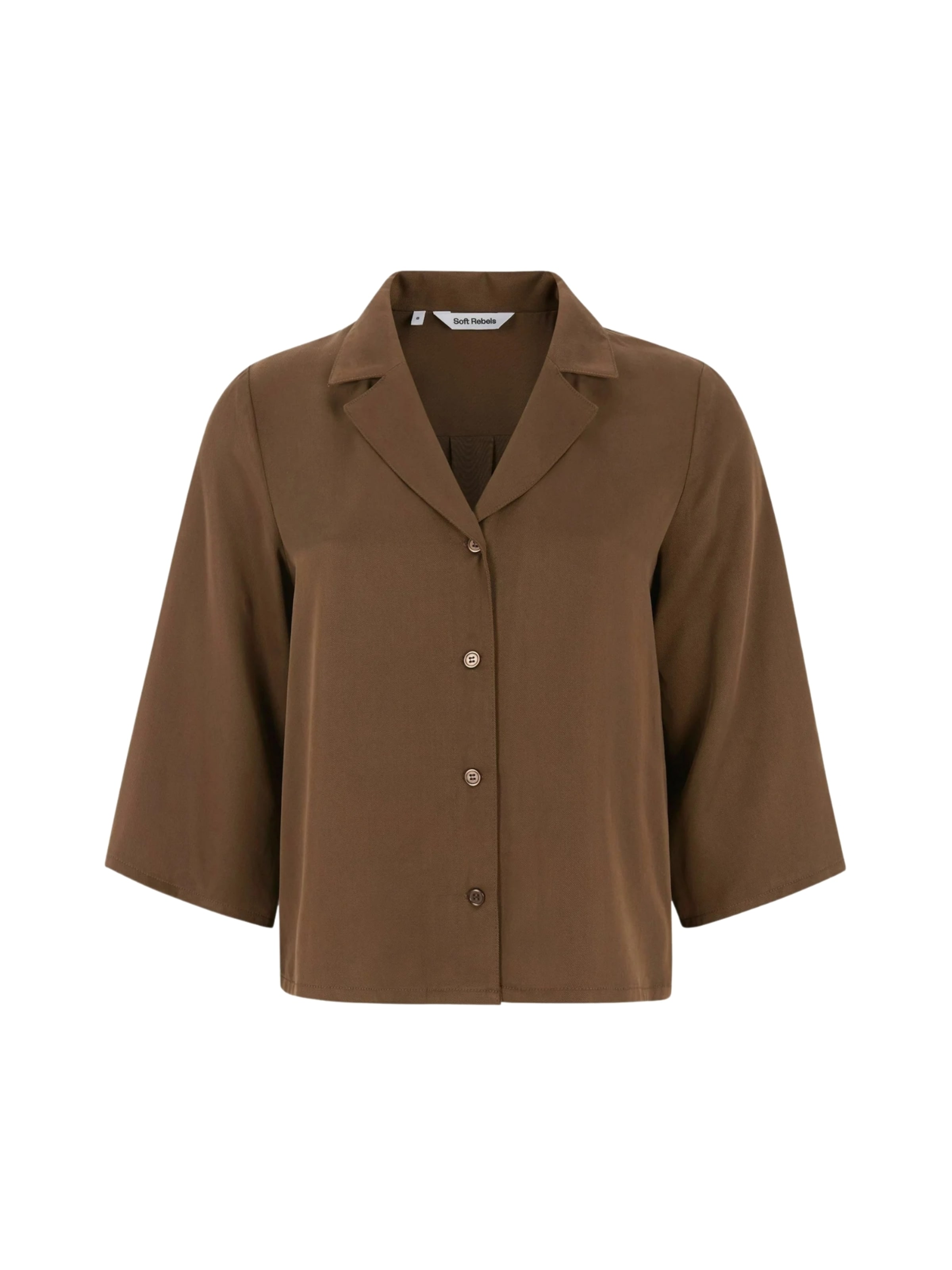 Soft Rebels Shirts ' SRUma ' i brun: forside