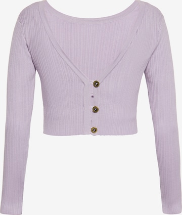 faina Knit Cardigan in Purple: front