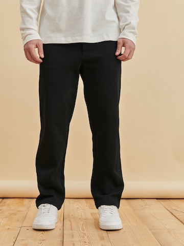 DAN FOX APPAREL Regular Pants 'Roman' in Black: front