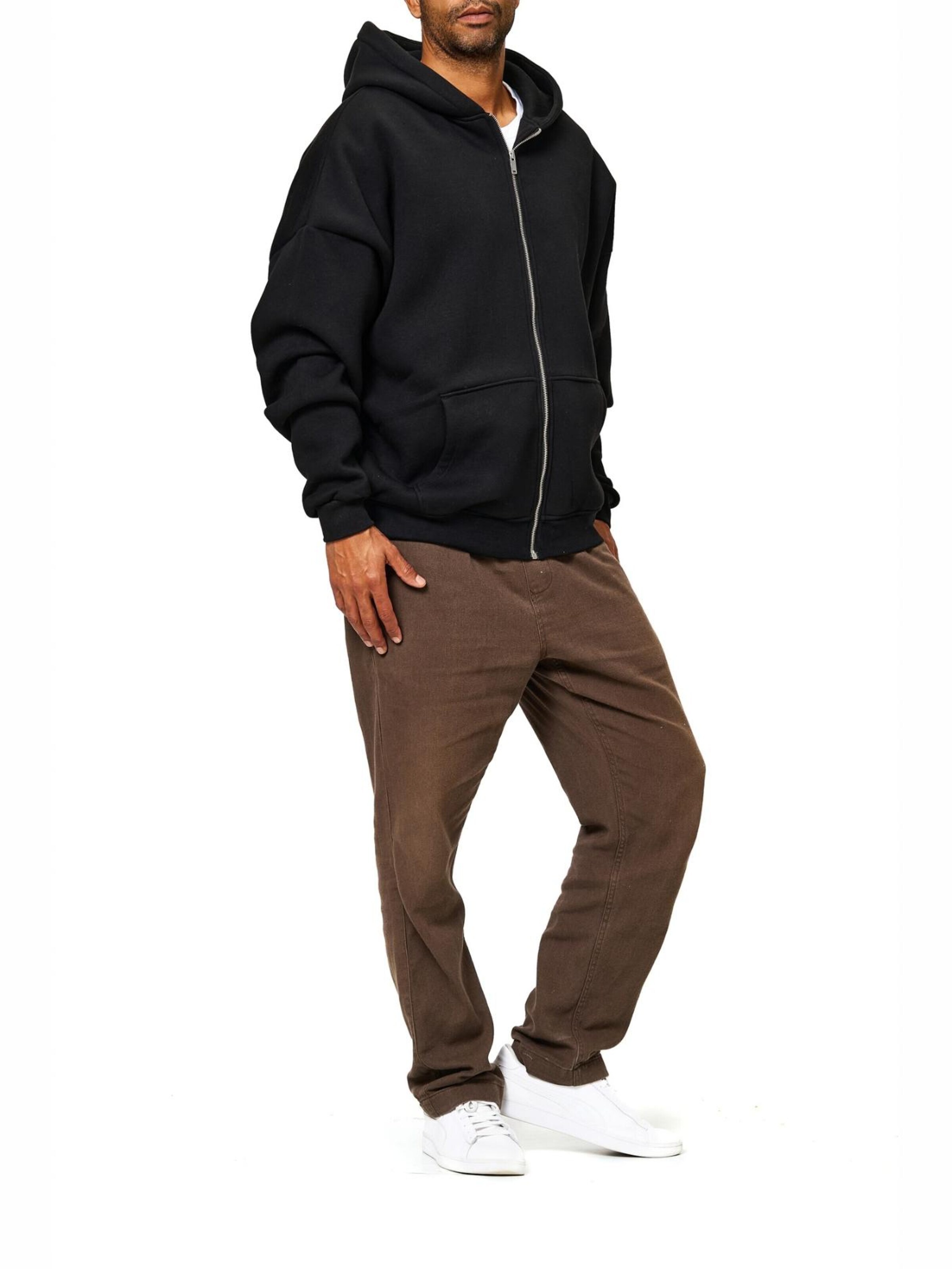 BlankOrder Zip-Up Hoodie in Black