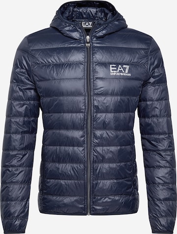 EA7 Emporio Armani Zimní bunda – modrá: přední strana