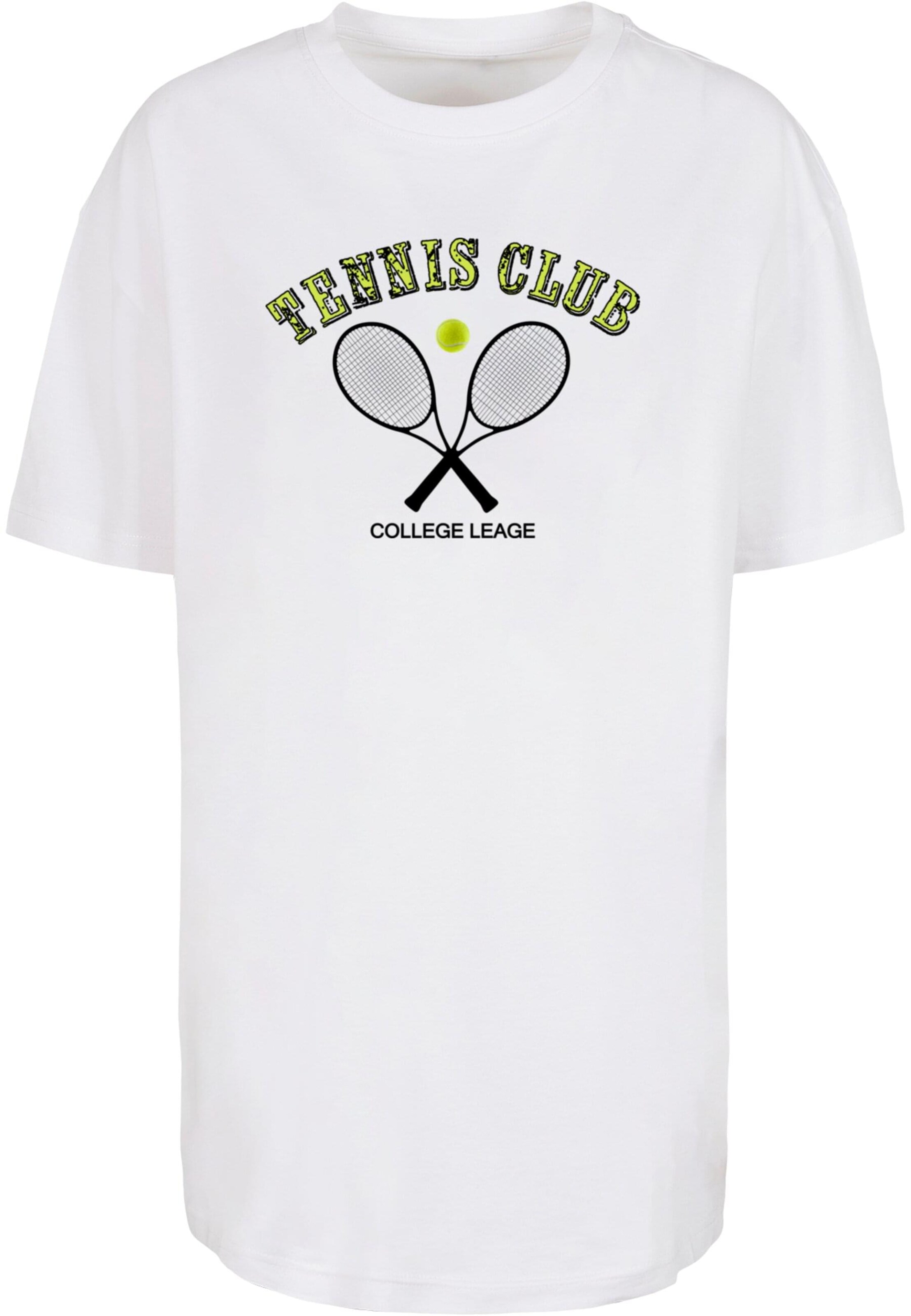 Merchcode Oversized shirt 'Tennis Club' in Wit: voorkant