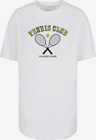 Merchcode Oversized Shirt 'Tennis Club' in White: front