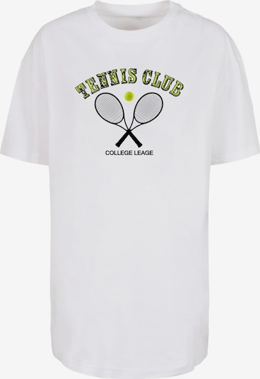 Merchcode T-shirt oversize 'Tennis Club' en citron vert / noir / blanc, Vue avec produit