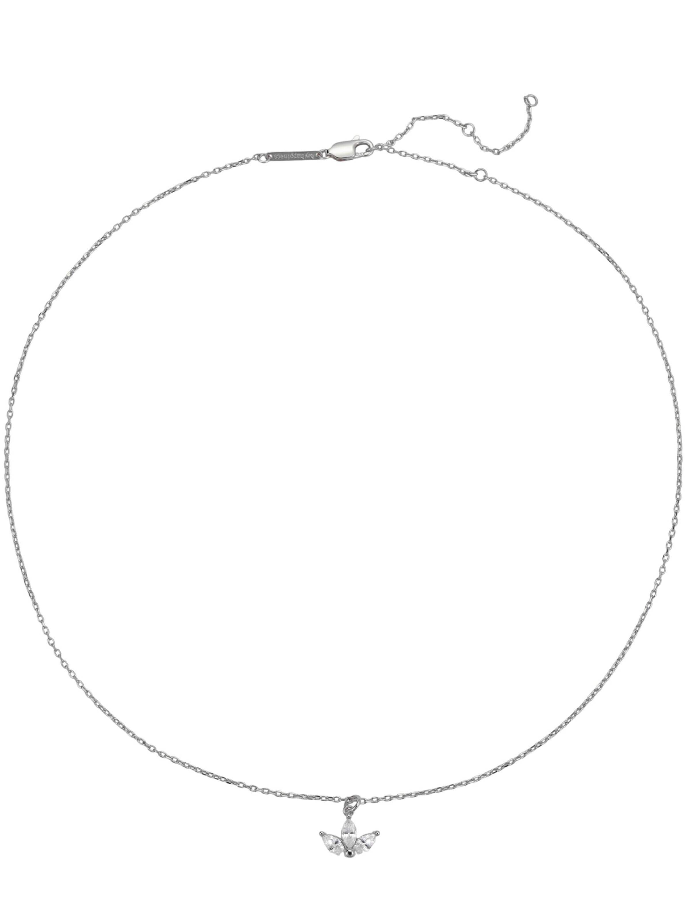 Hey Happiness - Cadena 'Marquise Flower' en plata