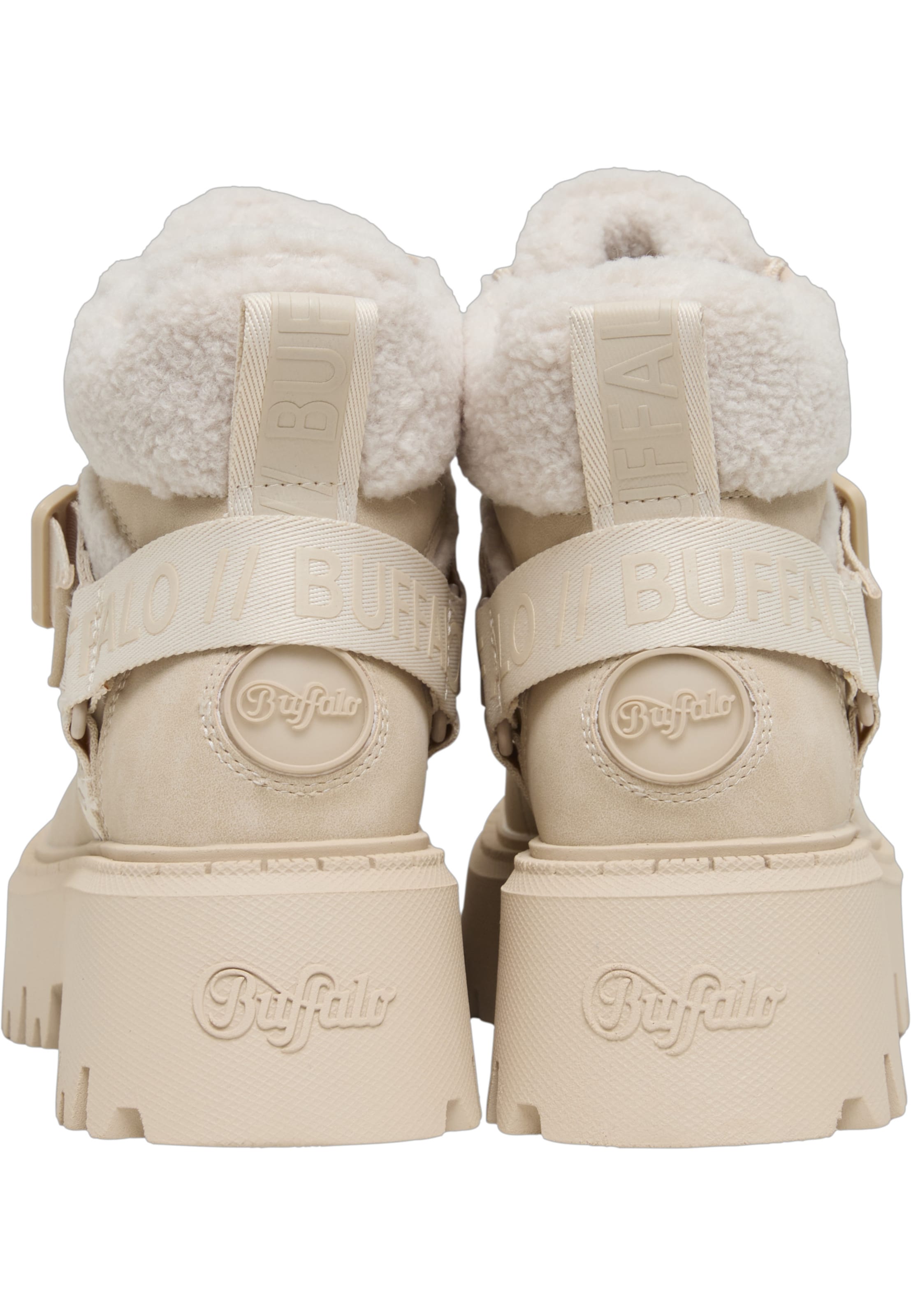 BUFFALO Lace-up bootie 'Aspen' in Beige