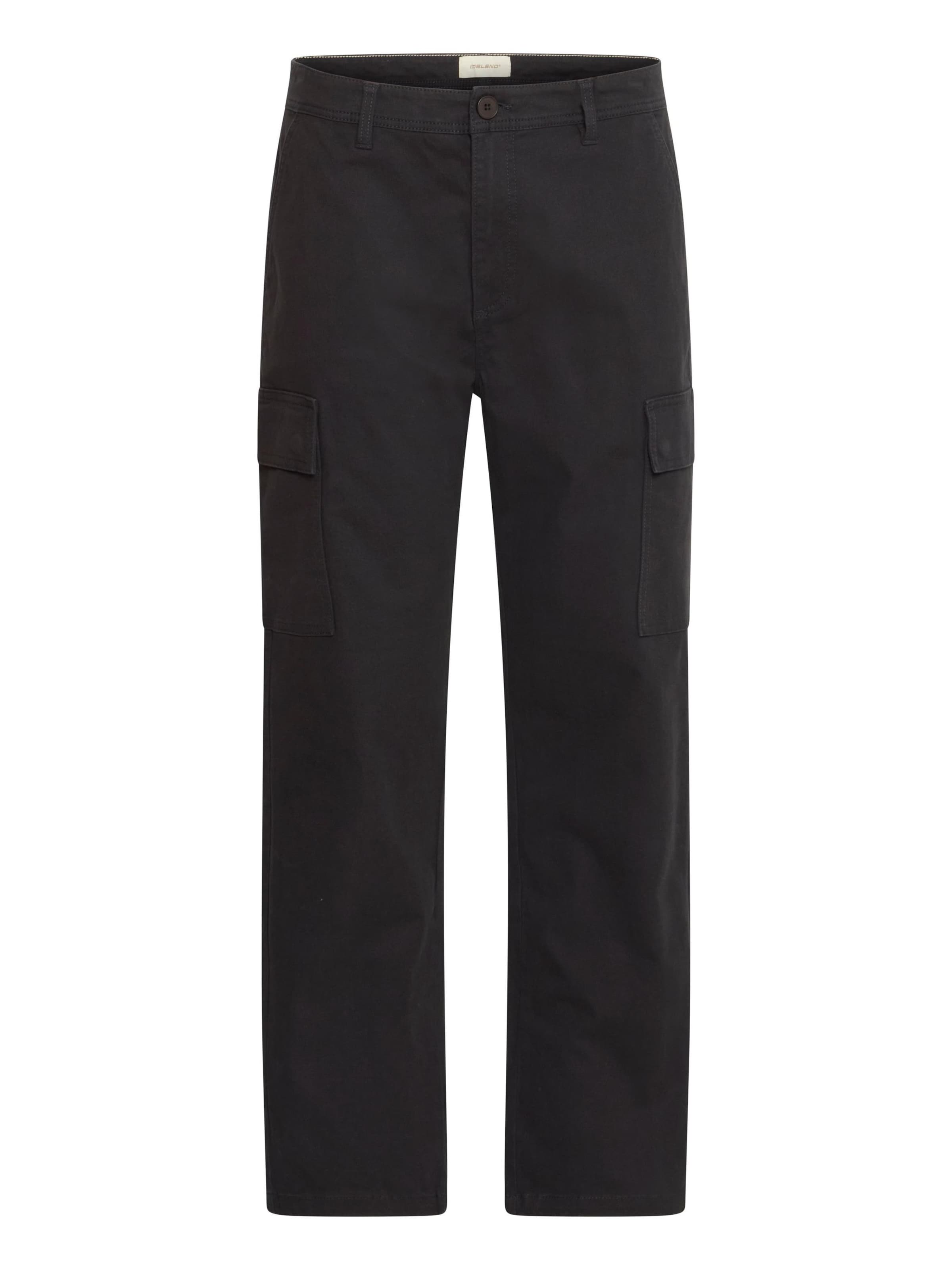 BLEND Regular Cargo trousers 'NATAN' in Black: front