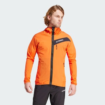 ADIDAS TERREX Funktionele fleece-jas 'Techrock' in Oranje: voorkant