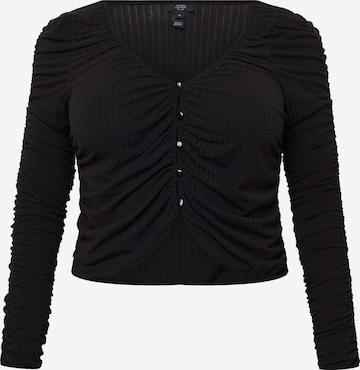 River Island Plus Knit Cardigan in Black: front