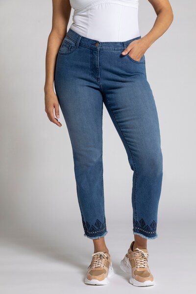 Jeans Ulla Popken pe albastru denim, Vizualizare model
