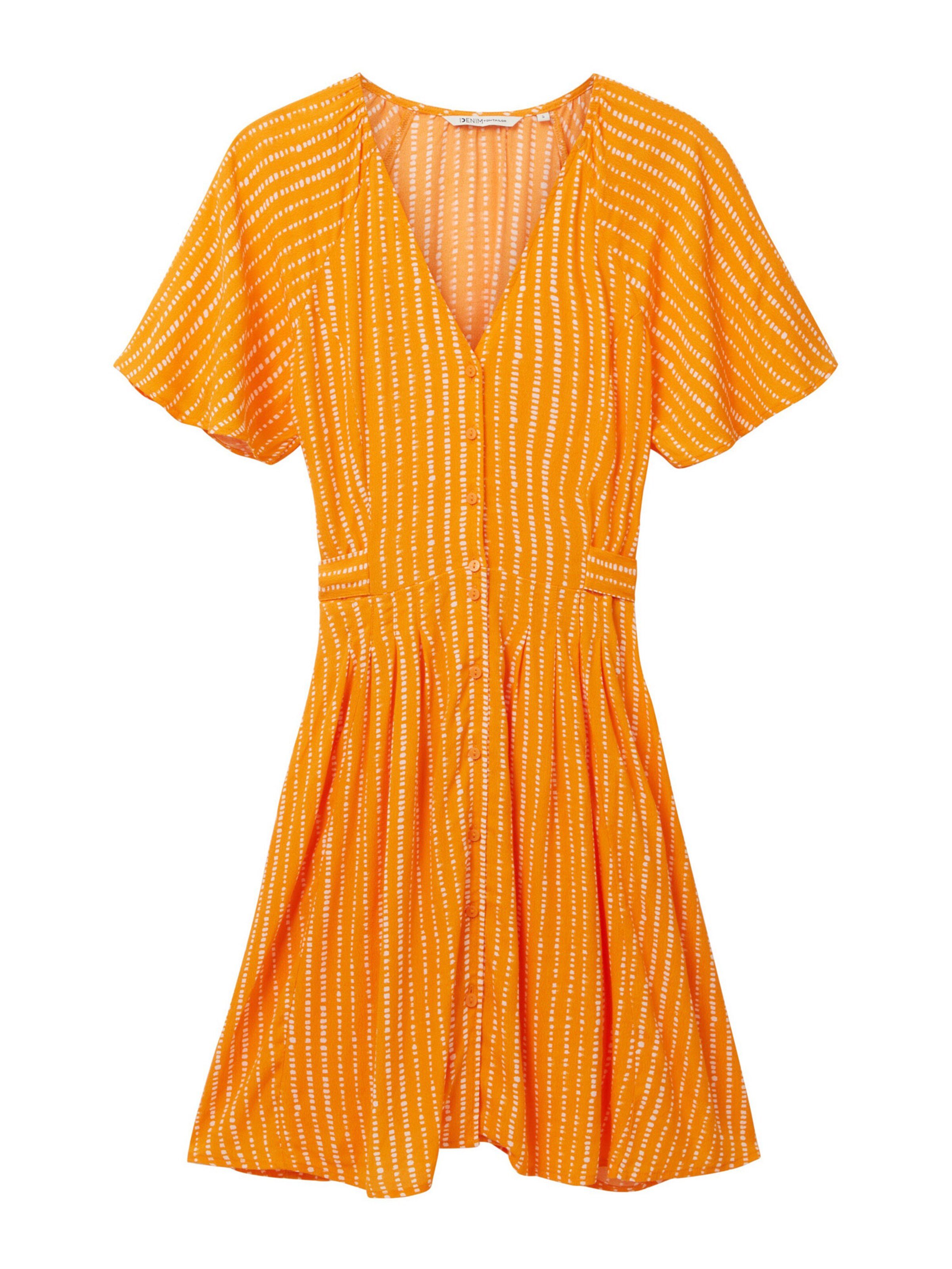 TOM TAILOR DENIM Košilové šaty – oranžová: přední strana