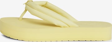 Calvin Klein T-Bar Sandals in Yellow: front