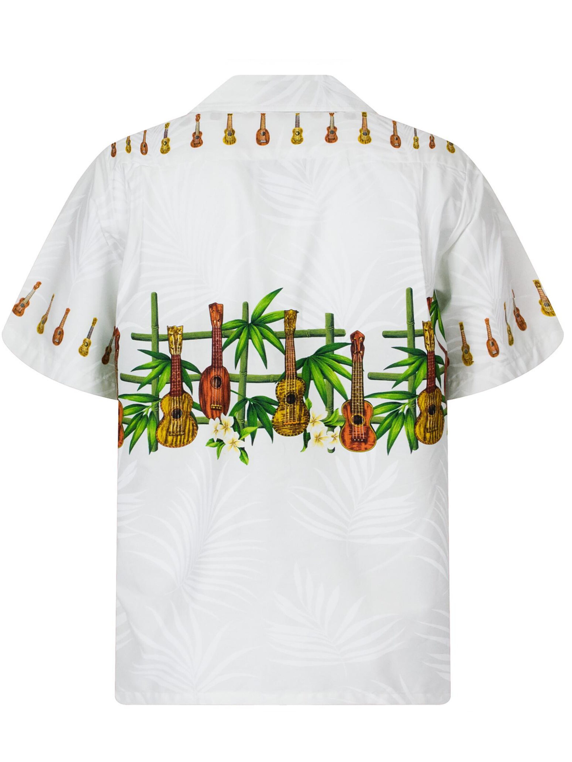 Regular fit Camicia 'Gitarre Bambus Brustdruck' di Pacific Legend in bianco