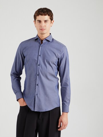 HUGO Slim fit Button Up Shirt 'Kason' in Blue: front