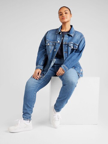 mėlyna Tommy Jeans Curve Demisezoninė striukė