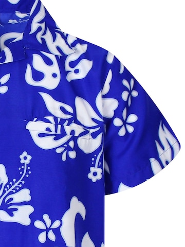 King Kameha Shirt 'Hibiscus'‌‌‌‌‌‌‌‌ in Blau