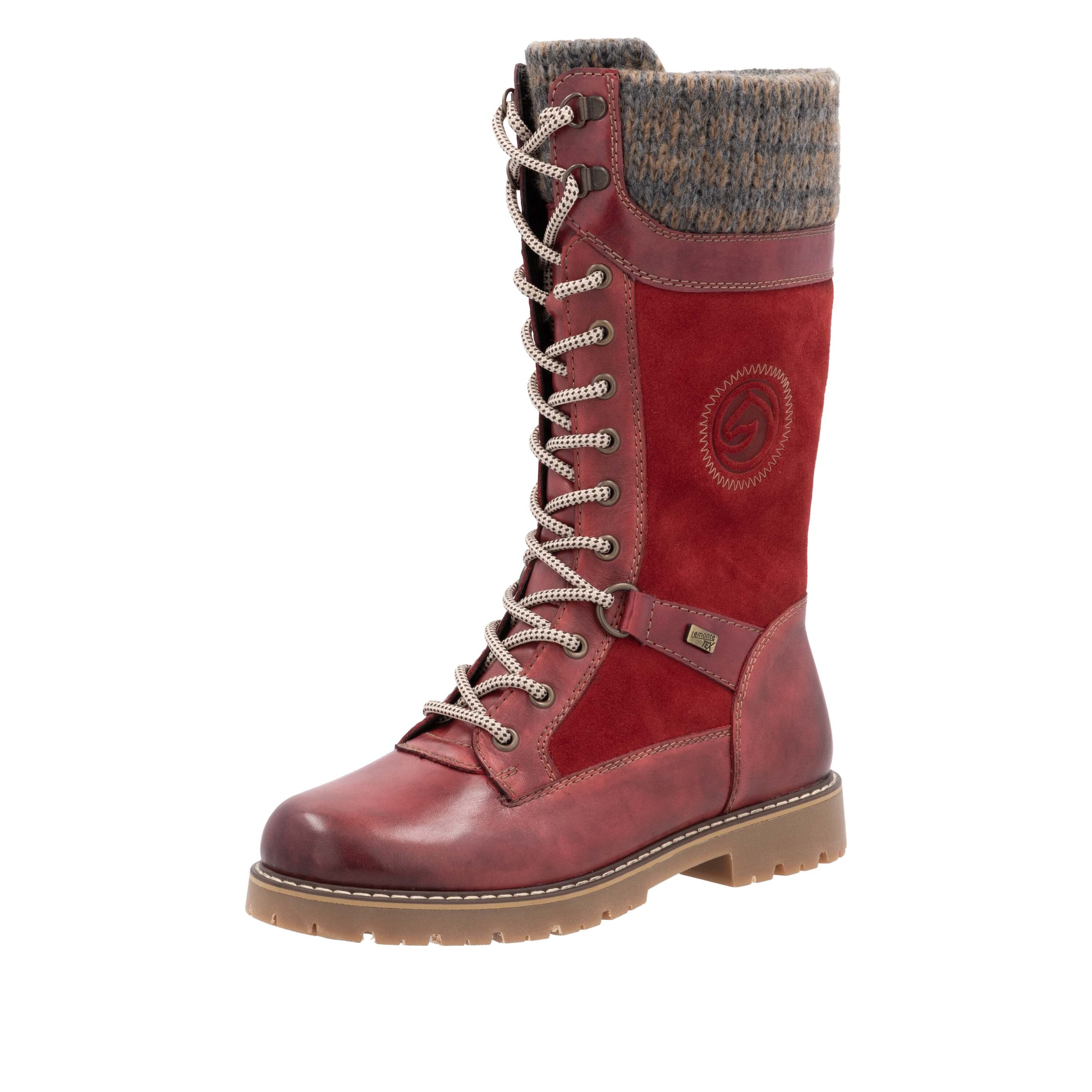 Bottes à lacets REMONTE en rouge : devant