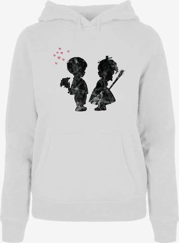 Merchcode Sweatshirt 'Girl with a stick' in White: front