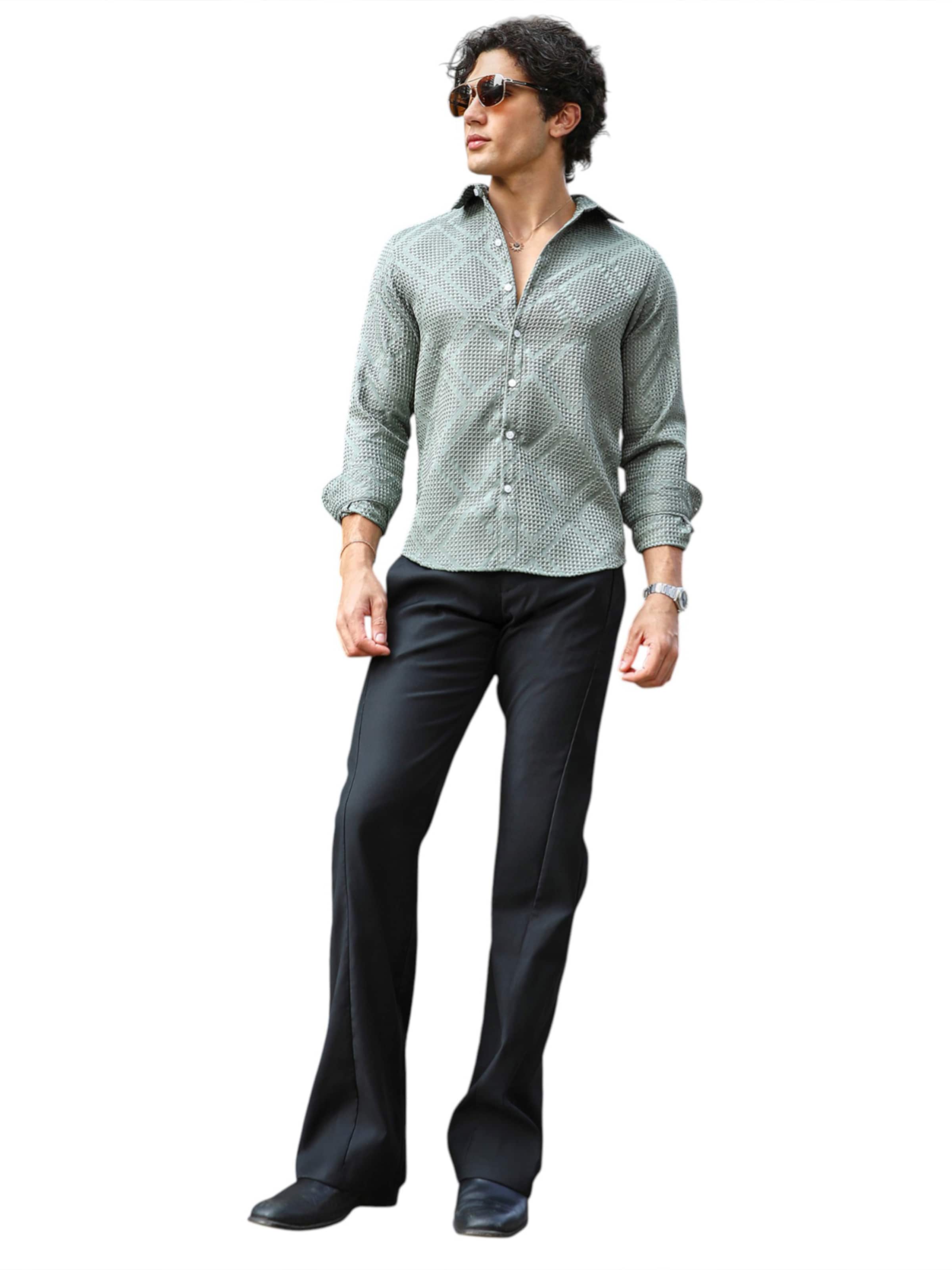 Regular fit Cămașă 'Elliott' de la Campus Sutra pe verde