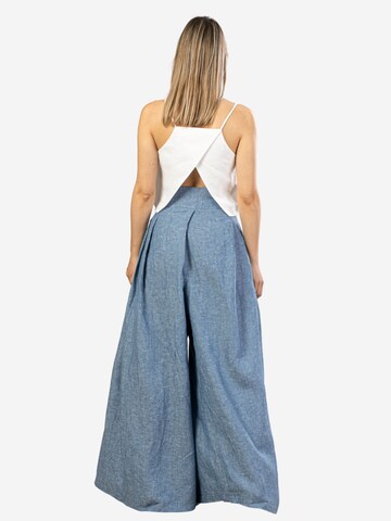 Nikka Place Wide Leg Hose 'Freesia' in Blau