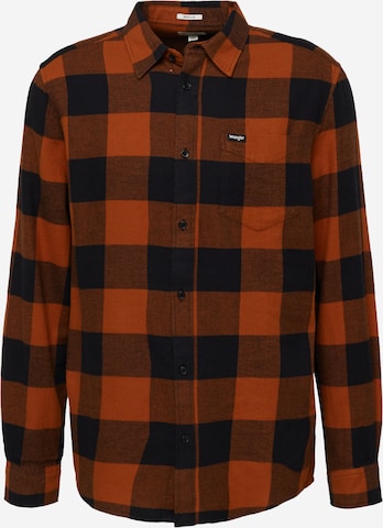 WRANGLER Regular fit Button Up Shirt in Brown: front