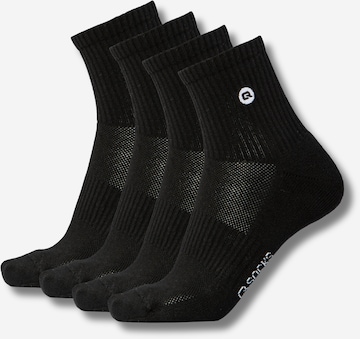 Chaussettes QOLONIA en noir : devant