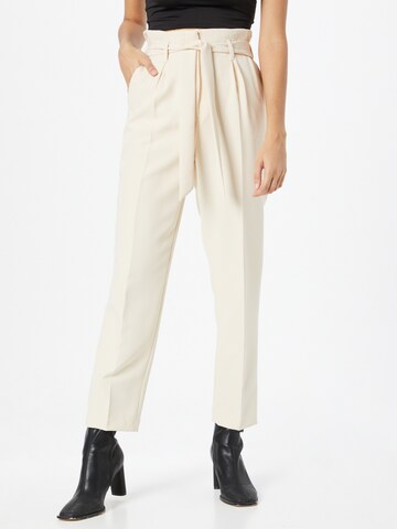 NEW LOOK Regular Pleat-Front Pants 'MILLY' in Beige: front