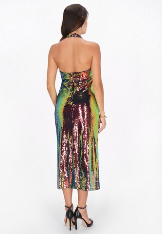 Robe de cocktail faina en mélange de couleurs