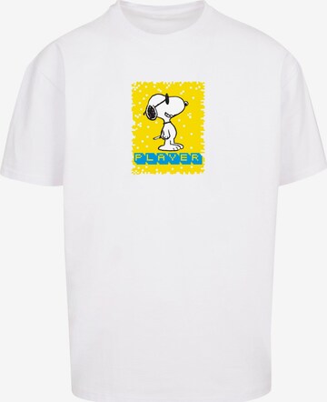 Merchcode Shirt 'Peanuts - Player' in White: front
