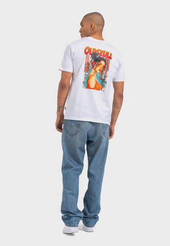 Oldskull T-Shirt 'Retro Pixel Lady' in Weiß
