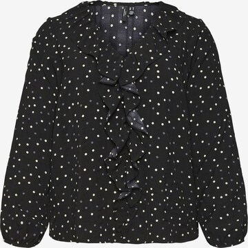 Vero Moda Curve Blouse 'VIDA' in Zwart: voorkant