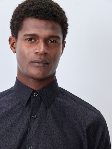 Next Regular fit Button Up Shirt in Black