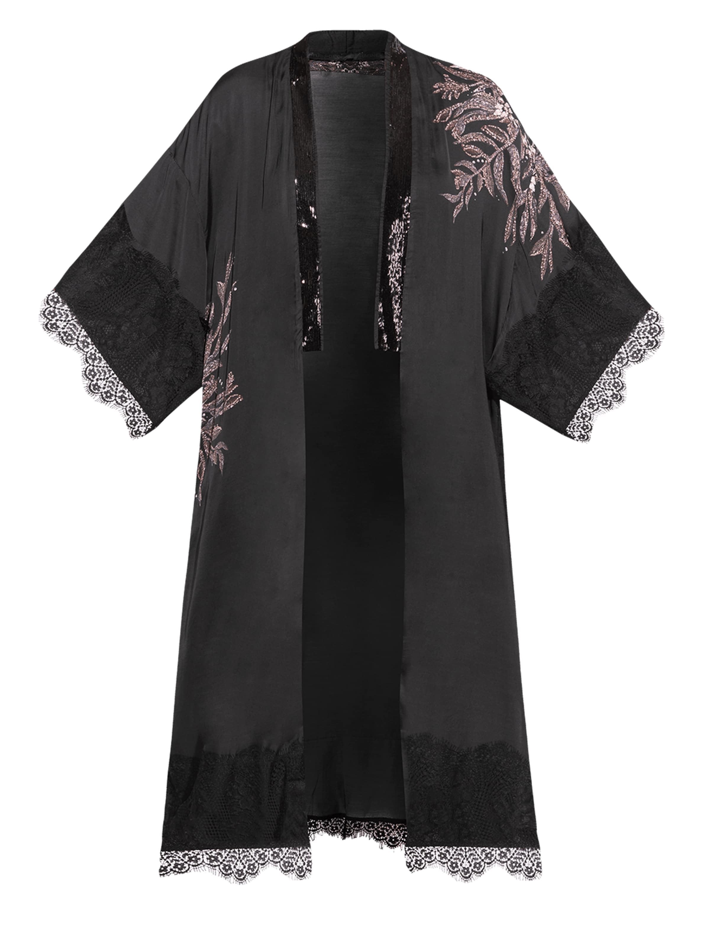 JIORO Kimono 'STAR DUST'‌ in Schwarz: Vorderseite
