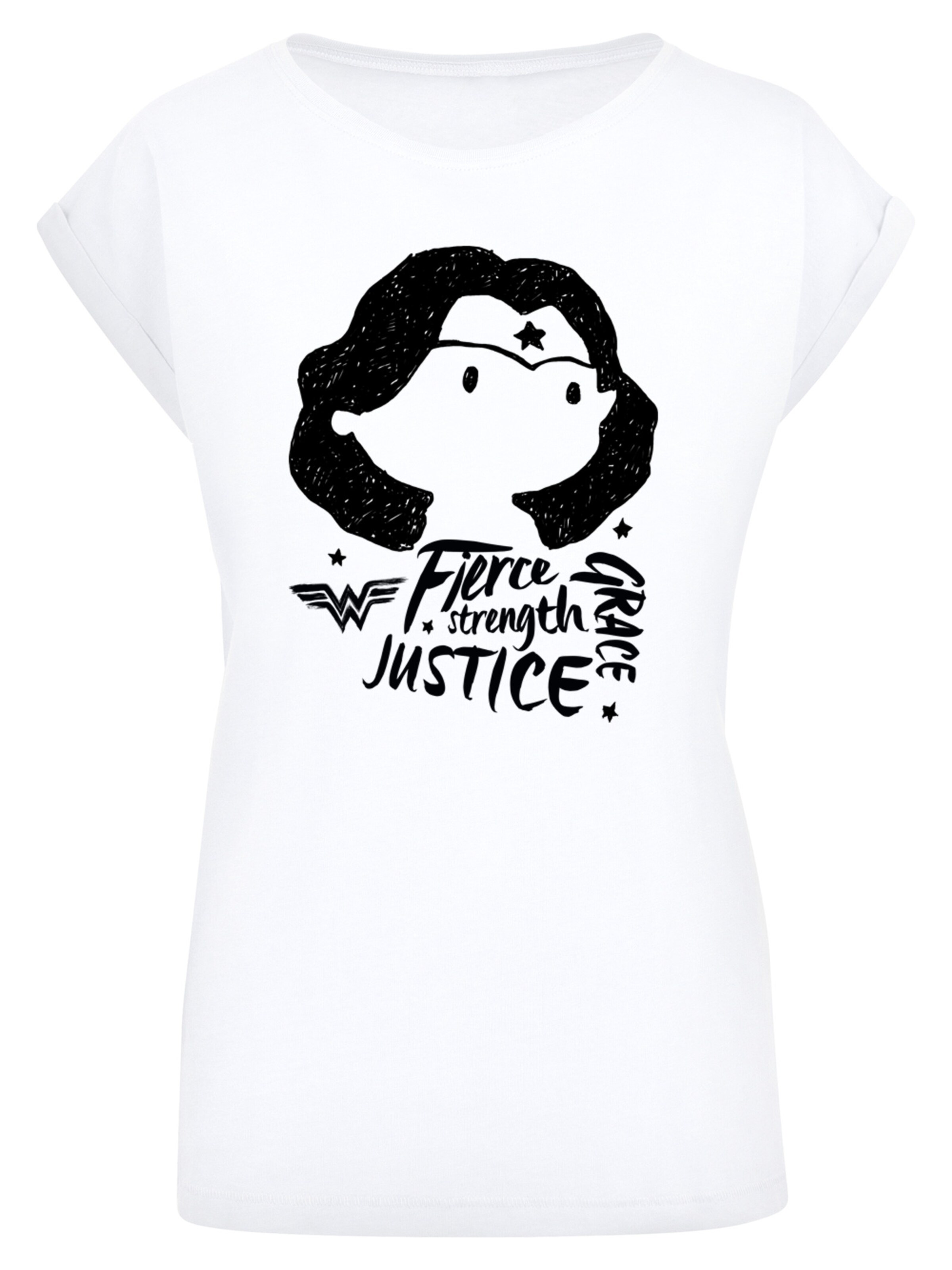 F4NT4STIC T-Shirt 'DC Comics Wonder Woman Fierce Sketch' in Weiß: Vorderseite