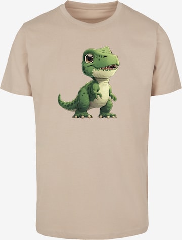 T-Shirt 'Süßer grüner Dino' F4NT4STIC en beige : devant