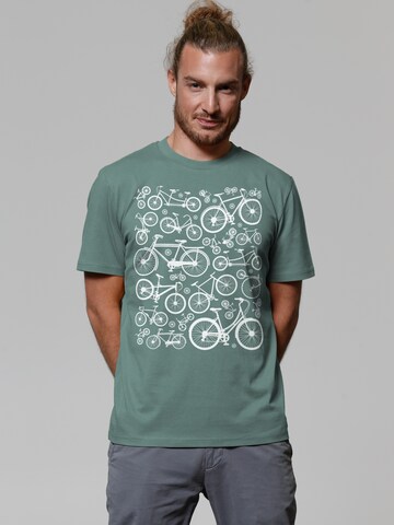 T-Shirt 'Fahrräder' Watapparel en vert : devant